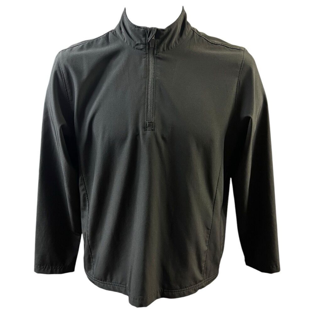 Slazenger Golf Pullover Black Quarter Zip Pockets LG Lightweight Sleeves Size LG